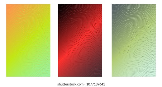 Abstract background. Minimalistic cover design templates. Set of layouts for covers of books, phones,albums, notebooks, reports, magazines. Line halftone gradient effect. Geometric mock-up texture