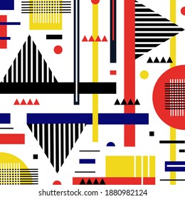 Antecedentes abstractos en un estilo minimalista. Diseño de Bauhaus para impresión en papel, tela, decoración de habitación, cubiertas, accesorios. Ilustración vectorial.