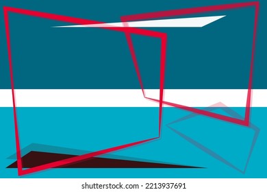 Abstract background minimalistic template with a texture of geometric shapes quadrangle in the form of a monitor in blue red color