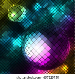 Abstract background with mirror balls.