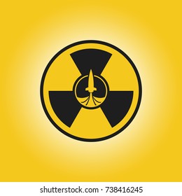 Abstract background missile threat. Rocket and radiation background.