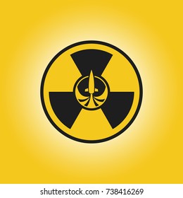 Abstract background missile threat. Rocket and radiation background.