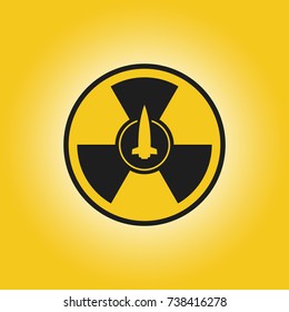 Abstract background missile threat. Rocket and radiation background.