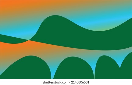 abstract background with mixed dark green, blue and orange colors