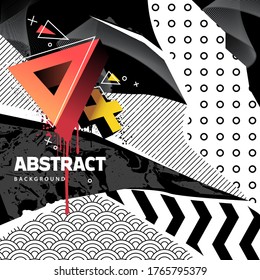 Abstract background with mixed textures, different patterns and geometric shapes  Vector abstract banner with copyspace for you text. EPS10 Vector graphic.