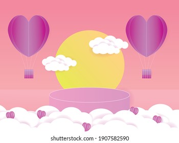 Abstract background, mock up scene geometry shape podium for product display.