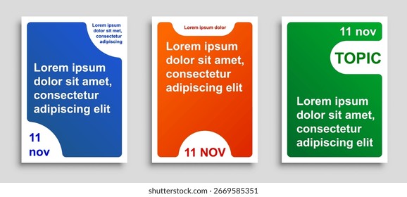 Conjunto de diseño de maqueta de fondo Abstractas. Abstractas Plantilla de póster estructurada moderna. Diseño de fondo de diseño para Anuncio, cubierta, póster o volante