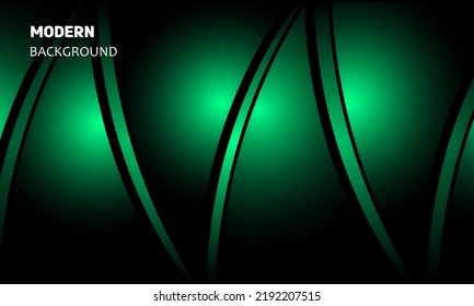 Abstract Background Modern 3D Gradient Green Color Curves Vector