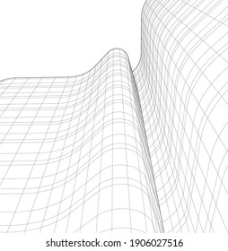 Abstract background of modern architecture 3d