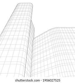 Abstract background of modern architecture 3d