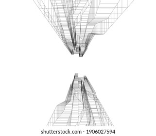 Abstrakter Hintergrund der modernen Architektur 3d