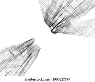 Abstract background of modern architecture 3d