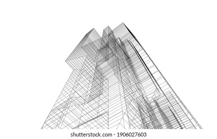 Resumen del fondo de la arquitectura moderna 3d