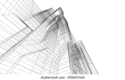 Abstract background of modern architecture 3d