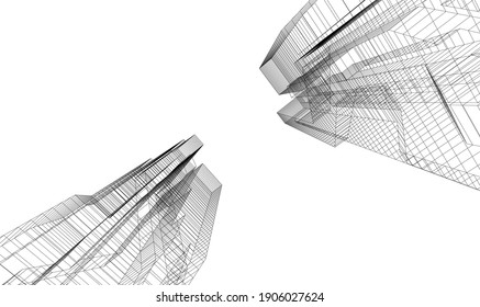 Abstract background of modern architecture 3d