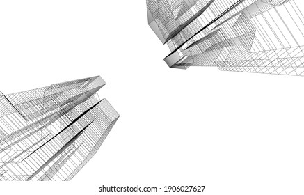 Resumen del fondo de la arquitectura moderna 3d