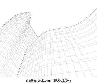 Abstract background of modern architecture 3d