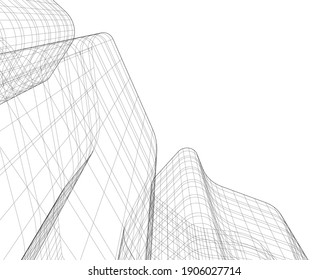 Abstract background of modern architecture 3d