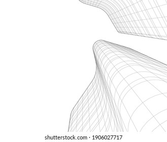 Abstract background of modern architecture 3d