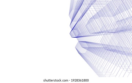 Abstract background of modern architecture 3d