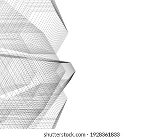 Abstract background of modern architecture 3d