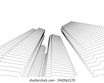 Abstract background of modern architecture 3d