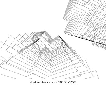 Abstract background of modern architecture 3d