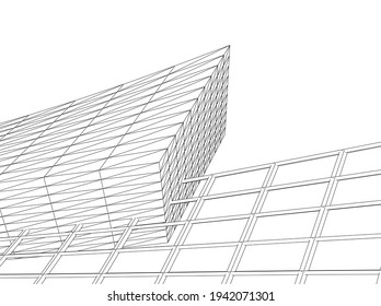 Resumen del fondo de la arquitectura moderna 3d