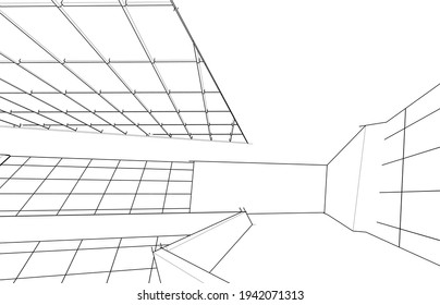 Abstract background of modern architecture 3d