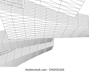 Abstract background of modern architecture 3d