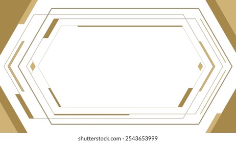 abstract background modern blank geometric frame futuristic golden line art deco style