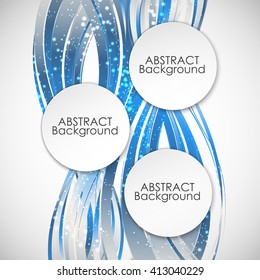 Abstract background with modern blue line wave pattern.