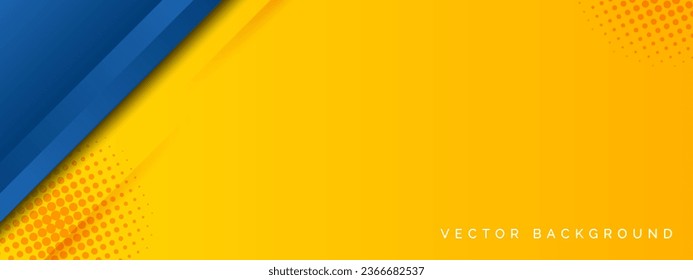 abstract background modern blue and yellow banner template design