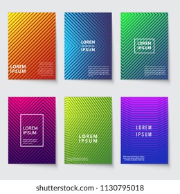 Abstract background. Modern covers with geometric line pattern. Minimal colorful halftone gradients vector design. Poster minimalist geometry, colorful structure vintage brochure illustration
