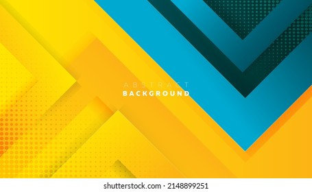 Abstract background modern design with gradient blue and yellow colour background pattern arrow style vector