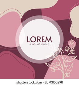 Abstract background. Modern design template in minimal style. Stylish cover for beauty presentation, branding design. Vector illustration