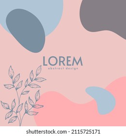 Abstract background. Modern design template in minimal style. Stylish cover for beauty presentation, branding design. Vector illustration