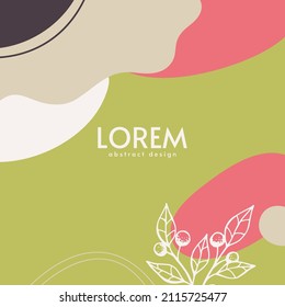 Antecedentes abstractos. Plantilla de diseño moderna con un estilo mínimo. Cubierta elegante para presentación de belleza, diseño de marca. Ilustración del vector