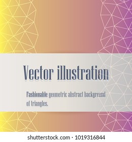 Abstract background for a modern design from triangles in yellow and purple tones.