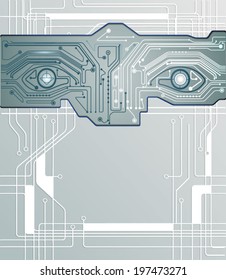Abstract background of modern digital technology .Circuit board eye background.