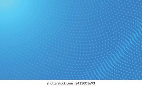 abstract background with modern dots wavy pattern on blue color gradient 