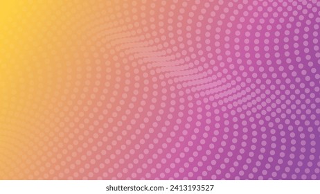 abstract background with modern dots wavy pattern on orange and pink color gradient 