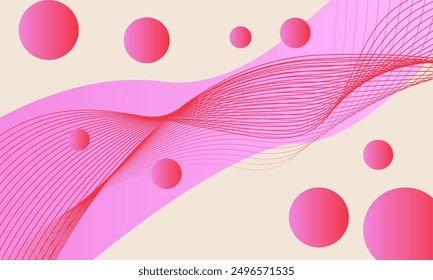 abstract background modern dynamic 3d waving lines circles