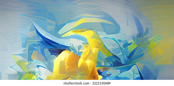 Abstract background modern futuristic graphic. Yellow, Blue chaotic background . Vector abstract texture design, bright poster, banner yellow and blue background. Abstract vector illustration.