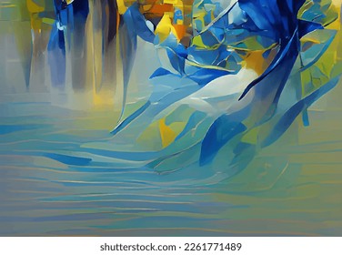Abstract background modern futuristic graphic. Yellow, Blue chaotic background . Vector abstract texture design, bright poster, banner yellow and blue background. Abstract vector illustration.