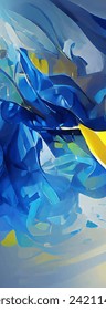 Abstract background modern futuristic graphic. Yellow, Gold, Blue chaotic background . Vector abstract texture design, bright poster, banner yellow and blue background. Abstract vector illustration.