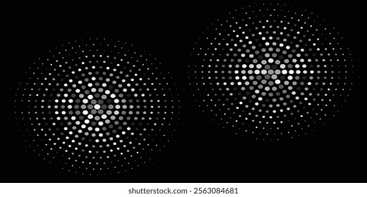 Abstract background modern geometric circles colorful vector. Dotted texture pattern. Geometric pattern in halftone style with gradient.