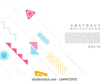 Abstract background modern geometric shape desgin color pastel britht line style with space. vector illustration.