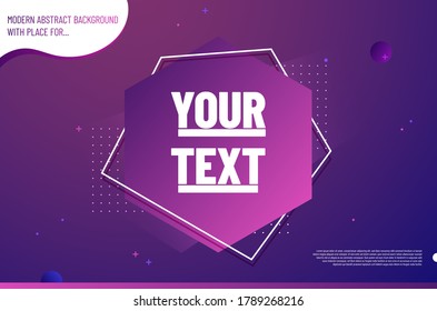 Abstract background with modern gradients, geometric elements, shadows and empty frame for your text - vector illustration