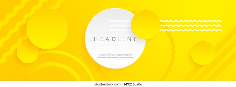 Abstract background modern hipster futuristic graphic. Dynamic background template with 3D text bubble. Yellow background with white space for text. 
Ideal for banner,cover, header page, web.